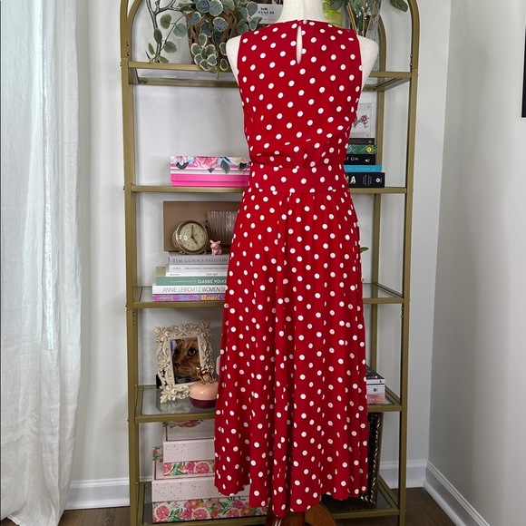 Vintage My Michelle Red & White Polka Dot Midi Dress - Picture 3 of 5